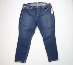 New True Religion Womens 46x30 Thick Stitch Curvy Skinny Flap Big T Denim Jeans - £141.96 GBP