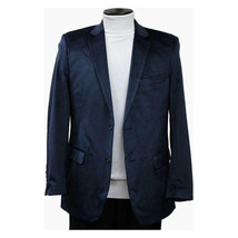 Men's Velvet Sports Coat Grammy Amy Award By BASSIRI , LEONARDI J1042 Navy Blue image 8
