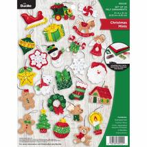 Bucilla Felt Applique Ornament Kit, 2.5&quot; x 2.5&quot;, Christmas Minis - $44.99