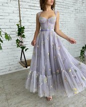 Beautifull Lilac Moroccan Prom Dresses A-line Spaghetti Straps Tulle Appliques T - £354.52 GBP