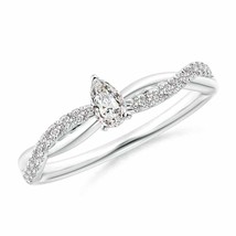 ANGARA Natural Diamond Pear-Shaped Engagement Ring (Grade-IJI1I2, 0.32 Ctw) - £709.26 GBP
