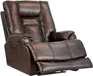 Leather Gel Zero Gravity Brown 37.5W Width Recliner With Power Headrest,... - $1,922.99
