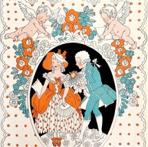 George And Martha Washington 1933 Color Plate Valentines Day Cupid Scott DWFF14 - £31.46 GBP
