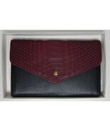 G.I.L.I. Pisa Women&#39;s Leather Wallet Flap Entry Snap Closure Merlot Snake - $19.30