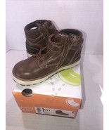 Jumping Beans Boys Winter Boots Cognac Brown Easy Zip Toddler Size 10 T - $470.43 MXN