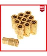 Versatile 10-Pack 1/4&#39;&#39; Female Brass Couplers for Air Tools and Compressors - $40.58