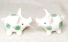 Small Vintage Irish Shamrock Pig Cruet / Salt &amp; Pepper Set - £21.60 GBP