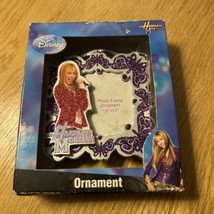 Disney Purple Christmas Ornament Hannah Montana Miley Cyrus Picture Frame New - $12.37