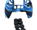 Silicone Grip Case + (8) Multi Thumb Analog Caps For PS5 Controller Acce... - $8.99