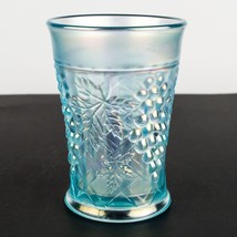 Northwood Carnival Glass Grape Arbor Ice Blue Tumbler, Antique c.1914, 4 1/4&quot; - £50.81 GBP