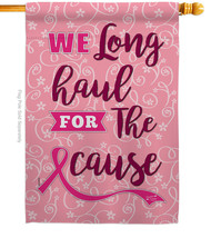 Pink Ribbon House Flag Awareness 28 X40 Double-Sided Banner - £29.38 GBP