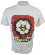SUPER T&#39;S T Shirt vintage 1990s World Cup Soccer FIFA 1998 France cotton XL tite - £23.45 GBP