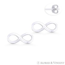 Infinity Forever Symbol Figure 8 Luck Charm Stud Earrings in 925 Sterling Silver - £12.63 GBP