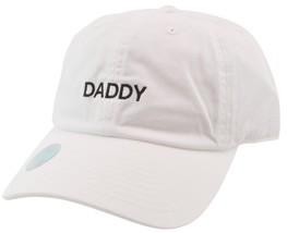 DADDY  Logo Adjustable White Cotton Novelty Cap Dad Hat by KB Ethos - £13.41 GBP