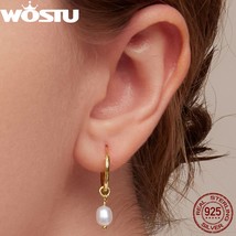 WOSTU 925 Silver Royal Baroque  Ear Buckles For Women European 18K Gold Simple H - £17.39 GBP