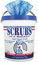 SCRUBS 42272EA Hand Cleaner Towels, Cloth, 10 x 12, Blue/White, 72/Bucket - £31.05 GBP