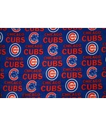 Fleece Chicago Cubs Blue MLB Baseball Fleece Fabric Print by the Yard s6... - £30.32 GBP