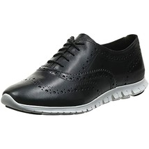 Cole Haan Women&#39;s Zerogrand Wing Oxford Flat W18202 Black leather/White Size 10M - £126.47 GBP
