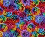 Cotton Rainbow Roses Ombre Flowers Floral Nature Fabric Print by Yard D4... - $12.95