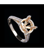 Oro Rosa Chapado Imitación Diamante Semi Montaje Compromiso Anillo Redon... - $1,685.62 MXN