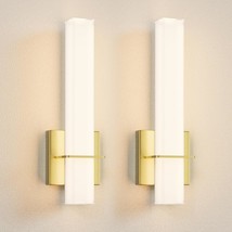 Gold Led Wall Sconces Set Of Two,18W 3000K Dimmable Wall Light With Acrylic Lamp - £122.59 GBP