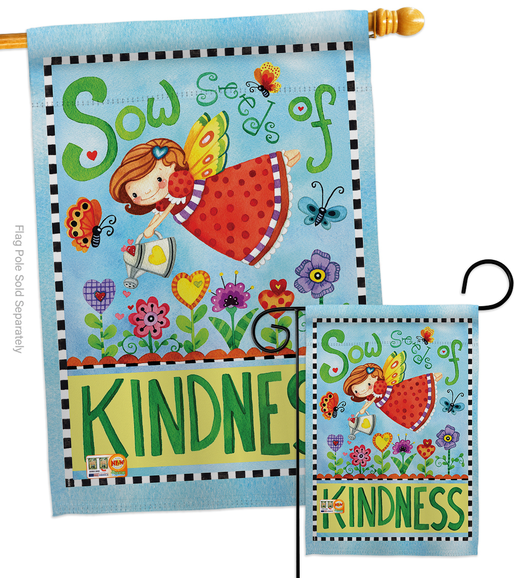 Sow Seeds of Kindness - Impressions Decorative Flags Set S104088-BO - $57.97
