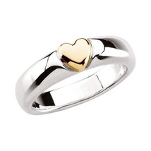 Heart Ring in Sterling Silver and 14k Yellow Gold - £280.32 GBP+