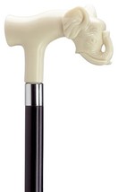 Elephant Head Cane with Off White Derby Handle (Off White) - £71.76 GBP