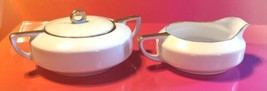 O &amp; EG Royal China Austria Gold Trim Creamer and Sugar Bowl - £30.37 GBP