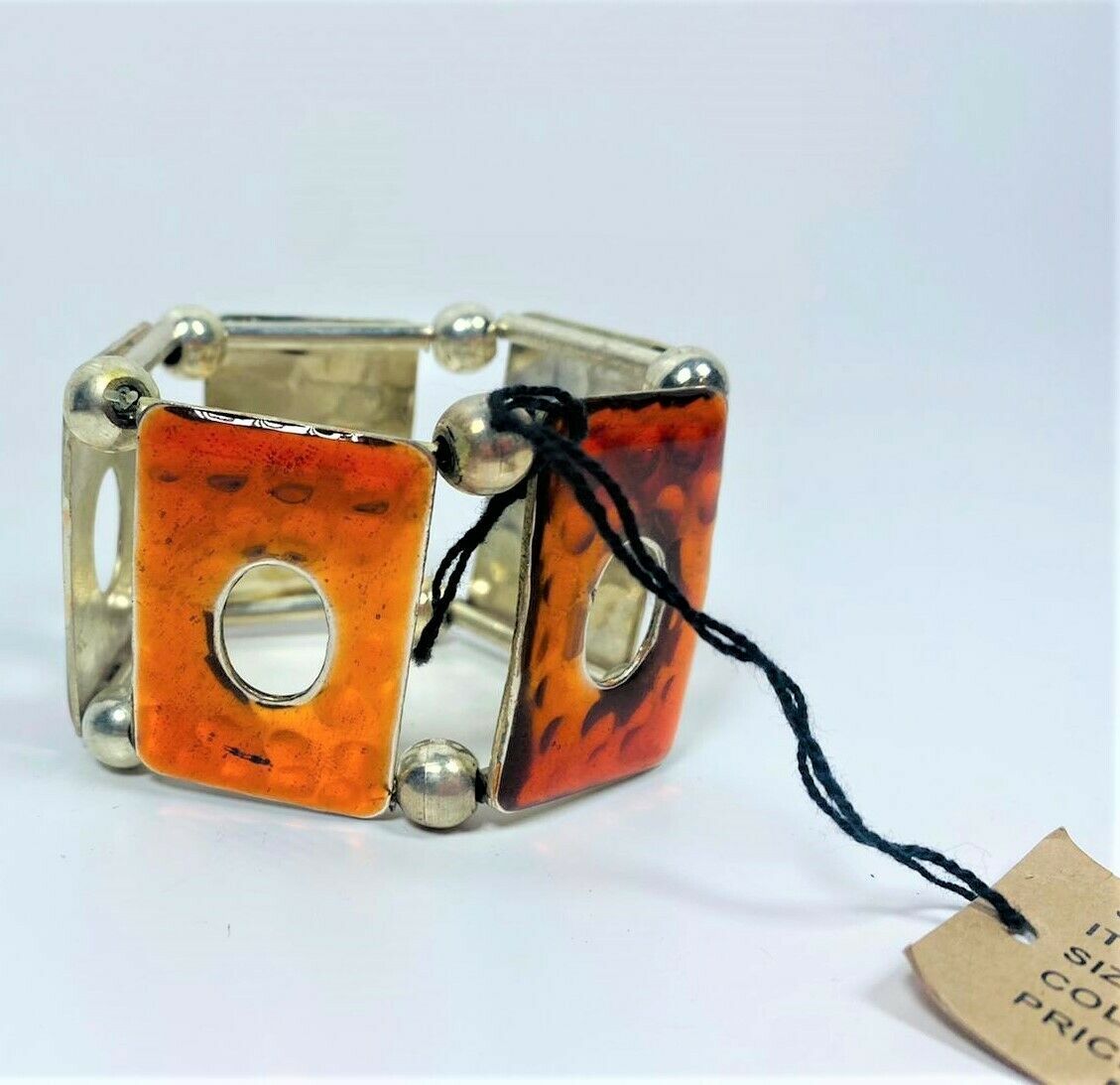 Lot of 2 Sonar Creative Napkin Rings in Big Orange Square Design - $7.76