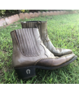 Denver Brand Western Cowboy Boots Ankle Size 8 Mens Pull On Gray Nice St... - $121.19