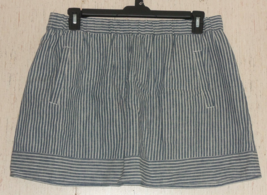 New Womens J. Crew Striped Linen Blend Lined Pull On Skirt W/ Pockets Size L - £26.11 GBP