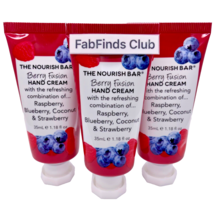 The Nourish Bar Berry Fusion Hand Cream Set Sealed 3.54oz (3x1.18oz) Tra... - £11.17 GBP