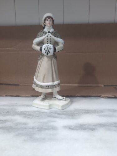 2014 Mrs. Albee Porcelain Figurine-Avon President's Club Award-Ice Skater-11 " - $14.85