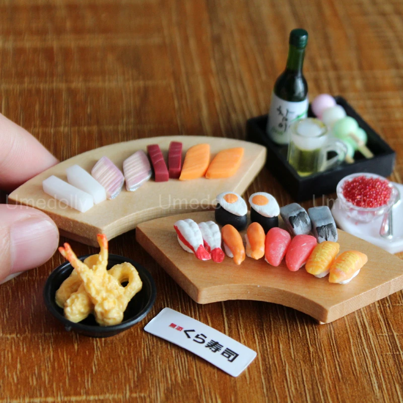 1 12 scale dollhouse miniature sushi sashimi caviar mini japanese food for barbies ob11 thumb200