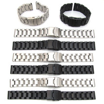 HEAVY SOLID LINK Watch Strap Bracelet STAINLESS STEEL Band Deployment Cl... - £28.64 GBP