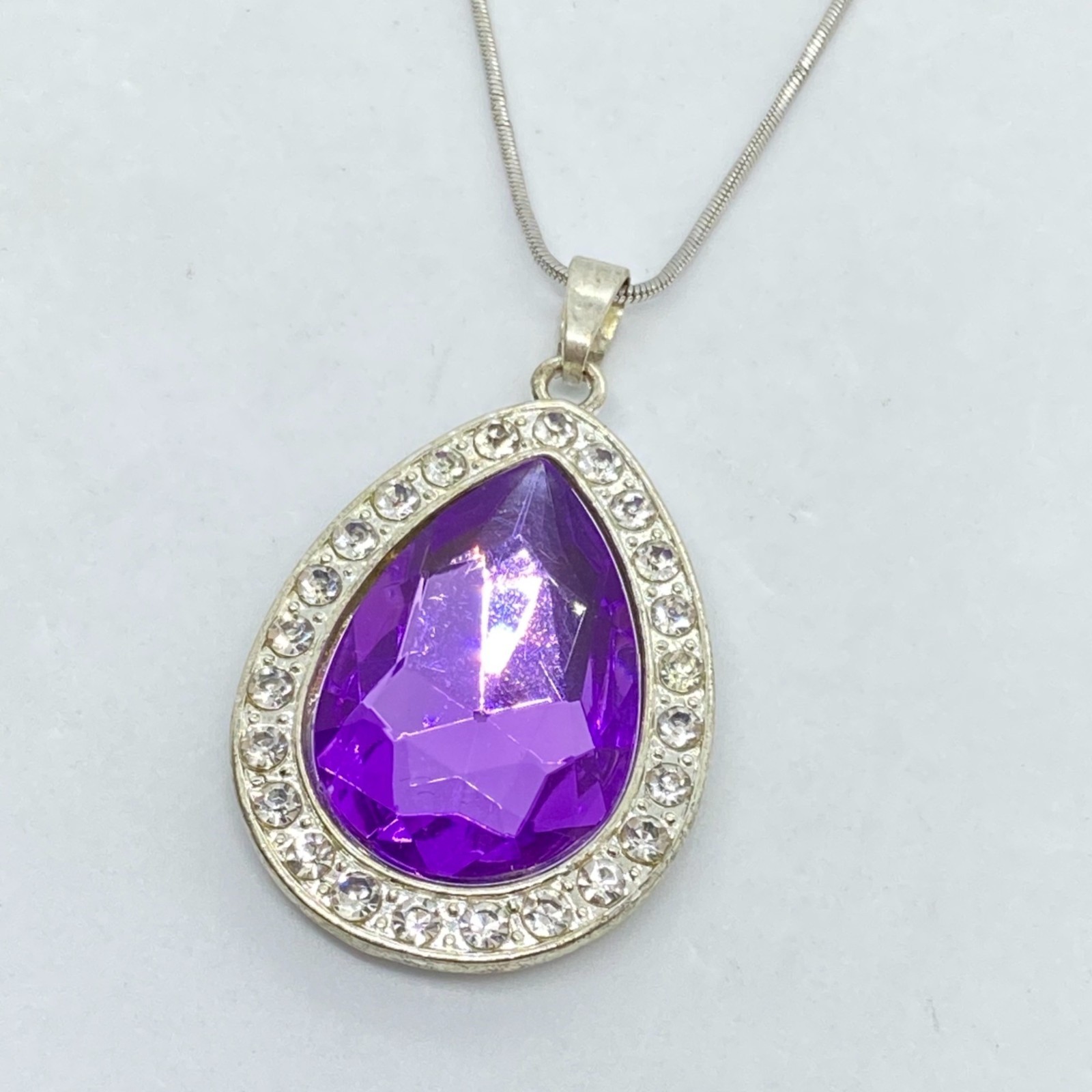Purple Amulet Large Teardrop Girls Beautiful Necklace Item image 4