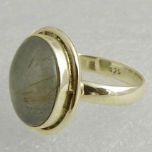 925 Sterling Silver Rutile Quartz Gems Rose Gold/Gold Plated Women Ring GRS-1411 - £36.21 GBP+