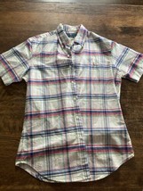 Polo Ralph Lauren Medium White multi Short Sleeve Plaid Slim Fit Oxford Shirt - £18.59 GBP