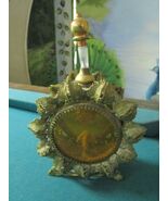 Mid Century France Perfume Yellow Glass Bottle Ormulu 8 X 5 X 3&quot; With Di... - $1,718.38 MXN