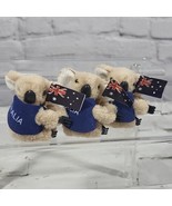 Australia Koala Bear with Flag in Blue Vest Clip Souvenir Plush Lot of 3  - $14.84