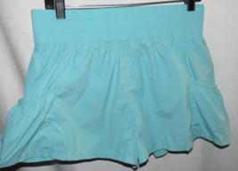 Women&#39;s Large,Halara Aqua Flare Flirt Nylon Active Shorts, Pockets, Smocked - $12.99