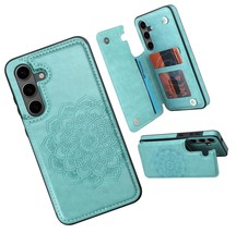 for Samsung Galaxy S24 Case with Card Holder,Flower Magnetic Back Flip for - $40.95