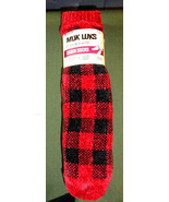 2 PAIR FULLY LINED MUK LUKS CABIN SLIPPER SHERPA SOCKS W/ GRIPPERS LARGE... - $17.81