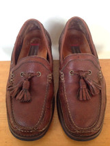 Johnston Murphy Brown Leather Moc Toe Tassle Casual Boat Shoes Loafers 8... - $39.99
