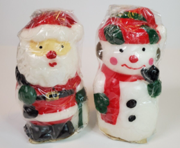 Vintage Robert Alan Figural Candles Handpainted Foam Wax Santa Snowman Christmas - £14.05 GBP