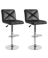 PU Leather Upholstered Bar Stools Set of 2 with Back and Adjustable Heig... - $2,765.57 MXN