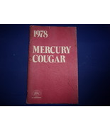 Vintage 1978 Ford Mercury Cougar Owner’s Manual - $26.04 CAD