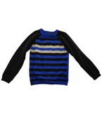 Calvin Klein Crew Neck Sweater Boys Size 6 Blue Black Striped Long Sleev... - $150.53 MXN