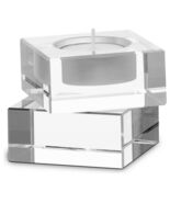 Baccarat Crystal Intangible Candlestick Holder Cubed Aric Levy 3.5" Fran... - $255.00